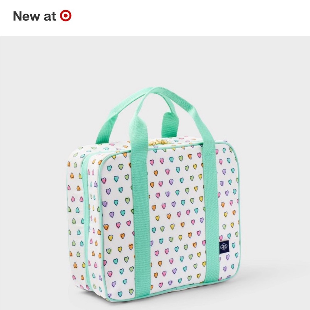 Roller Rabbit Mint-Trim Heart Pattern Travel Case - Picture 3 of 3